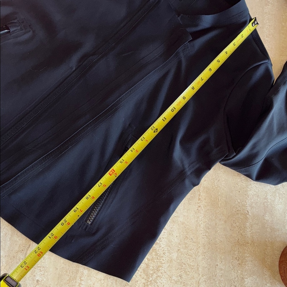 ATHLETA Black Jacket, Edgy & Sleek, offset zipper detail, lightweight. L - Picture 14 of 16